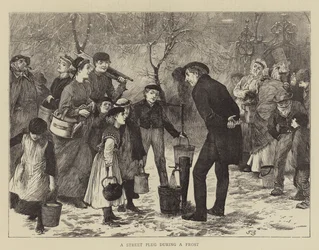 Ein Straßenstopfen während eines Frosts